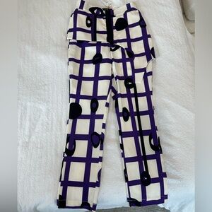 Stylish Purple and Black Checkered Women's Trousers